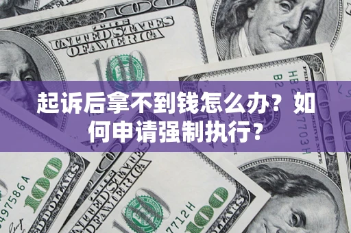 济南起诉后拿不到钱怎么办？如何申请强制执行？