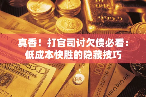 济南真香！打官司讨欠债必看：低成本快胜的隐藏技巧